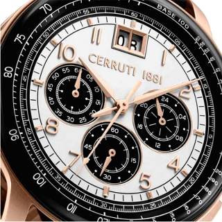 ΡΟΛΟΙ CERRUTI  CIWGC0084604 CERRUTI Petroio Chronograph Black Leather Strap