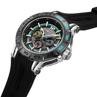 ΡΟΛΟΙ CERRUTI  CIWGQ0050301 CERRUTI Velletri Dual Time Black Silicone Strap