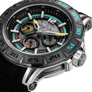 ΡΟΛΟΙ CERRUTI  CIWGQ0050301 CERRUTI Velletri Dual Time Black Silicone Strap