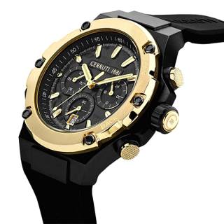 ΡΟΛΟΙ CERRUTI CIWGQ2224306 CERRUTI Lucardo Chronograph Black Silicone Strap