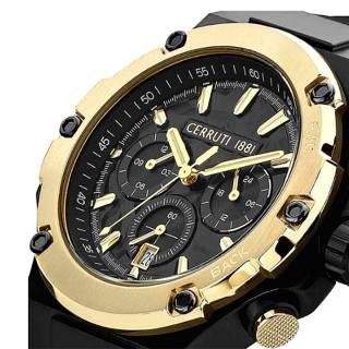 ΡΟΛΟΙ CERRUTI CIWGQ2224306 CERRUTI Lucardo Chronograph Black Silicone Strap