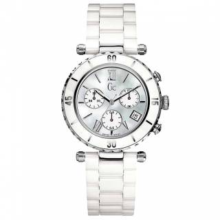 ΡΟΛΟΙ GUESS COLLECTION I43001M1St GUESS Collection Diver Chic Chronograph White Ceramic Bracelet