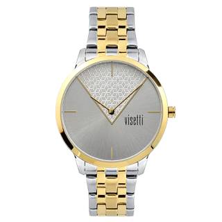 ΡΟΛΟΙ VISETTI  PE-491SGI VISETTI Ladies Two Tone Stainless Steel Bracelet