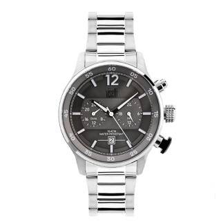 ΡΟΛΟΙ VISETTI  PE-692SB VISETTI Skyline Dual Time Silver Stainless Steel Bracelet