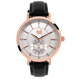 ΡΟΛΟΙ VISETTI  PE-909RBW VISETTI Confidence Crystals Black Leather Strap