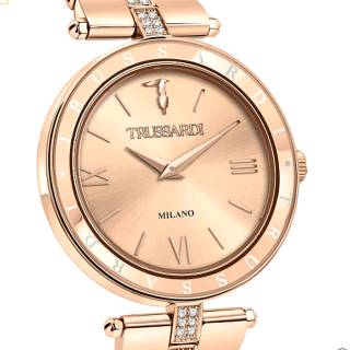 ΡΟΛΟΙ TRUSSARDI R2453145509 TRUSSARDI T-Shiny Crystals Rose Gold Stainless Steel Bracelet