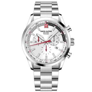 ΡΟΛΟΙ SWISS ALPINE MILITARY   SAM7086.9132 SWISS ALPINE MILITARY Pegasus Chronograph Silver Stainless Steel Bracelet