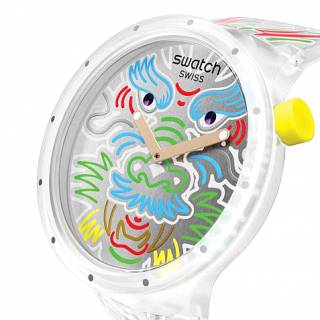 ΡΟΛΟΙ SWATCH  SB05Z102 SWATCH Big Bold Dragon In Cloud Multicolor Silicone Strap