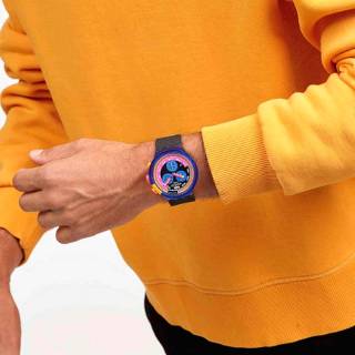 ΡΟΛΟΙ SWATCH SB06N102 SWATCH Neon Party To The Max Chronograph Black Biosourced Strap