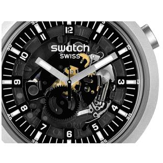 ΡΟΛΟΙ SWATCH  SB07S105 SWATCH Dark Irony Black Silicone Strap