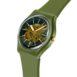 ΡΟΛΟΙ SWATCH  SO28G110 SWATCH Essentials Thru The Greenery Khaki Biosourced Strap