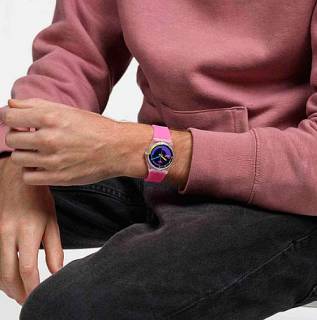 ΡΟΛΟΙ SWATCH  SO28K111 SWATCH Neon Pink Podium Pink Silicone Strap
