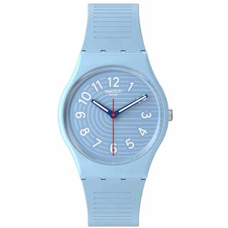 ΡΟΛΟΙ SWATCH SO28S104-5300 SWATCH Essentials Trendy Lines In The Sky Pay! Light Blue Silicone Strap