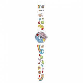 ΡΟΛΟΙ SWATCH SO32W107 SWATCH Power of Peace Multicolor Silicone Strap