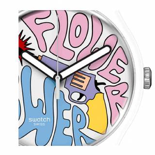 ΡΟΛΟΙ SWATCH SO32W107 SWATCH Power of Peace Multicolor Silicone Strap