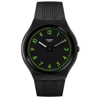 ΡΟΛΟΙ SWATCH   SS07B108 SWATCH Skin Irony Brushed Green Black Rubber Strap