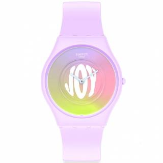 ΡΟΛΟΙ SWATCH  SS09V101 SWATCH Time For Joy Purple Silicone Strap