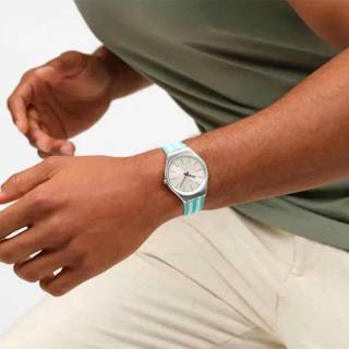 ΡΟΛΟΙ SWATCH  SYXS160 SWATCH Essentials Beach Hour Two Tone Silicone Strap