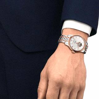 ΡΟΛΟΙ TISSOT  T0064072203302 TISSOT T-Classic Le Locle Open Heart Automatic Two Tone Stainless Steel Bracelet