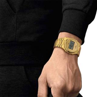 ΡΟΛΟΙ TISSOT  T1374633302000 TISSOT T-Classic PRX Digital Dual Time Chronograph Gold Stainless Steel Bracelet