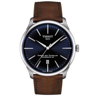 ΡΟΛΟΙ TISSOT T1394071604100 TISSOT T-Classic Chemin Des Tourelles Automatic Brown Leather Strap