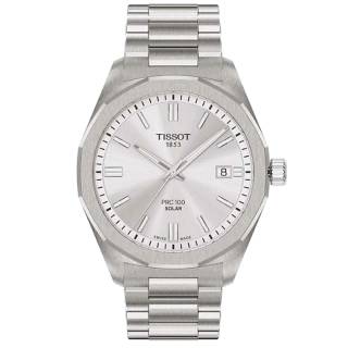 ΡΟΛΟΙ TISSOT  T1514221103100  TISSOT T-Classic PRC 100 Solar Silver Stainless Steel Bracelet