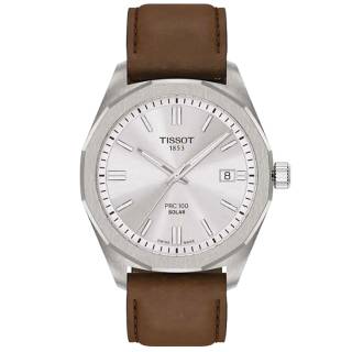 ΡΟΛΟΙ TISSOT  T1514221603100 TISSOT T-Classic PRC 100 Solar Brown Leather Strap