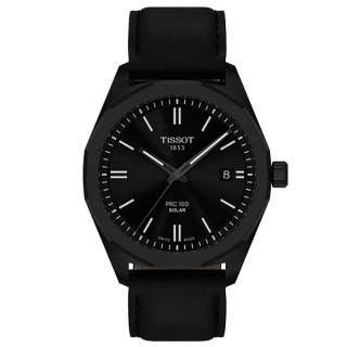 ΡΟΛΟΙ TISSOT  T1514223605100 TISSOT T-Classic PRC 100 Solar Black Leather Strap