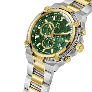 ΡΟΛΟΙ GUESS COLLECTION  Y24014G9MF GUESS Collection Cable Force Chronograph Two Tone Stainless Steel Bracelet