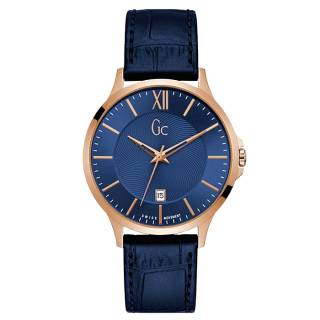 ΡΟΛΟΙ GUESS COLLECTION Y38002G7 GUESS Collection Mens Blue Leather Strap