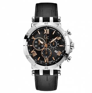 ΡΟΛΟΙ GUESS COLLECTION  Y44002G2  GUESS Collection Insider Chronograph Black Leather Strap