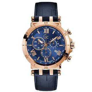 ΡΟΛΟΙ GUESS COLLECTION Y44003G7MF GUESS Collection Mens Chronograph Blue Leather Strap