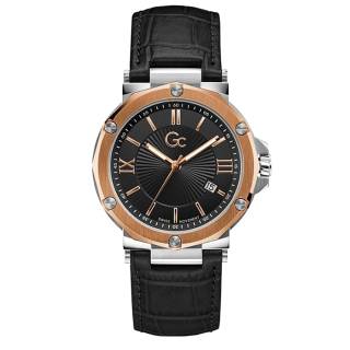 ΡΟΛΟΙ GUESS COLLECTION Y61005G2MF GUESS Collection Mens Black Leather Strap