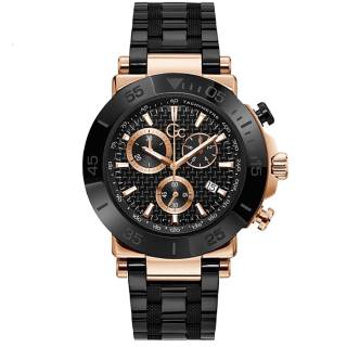 ΡΟΛΟΙ GUESS COLLECTION Y70002G2MF GUESS Collection Mens Chronograph Black Stainless Steel Bracelet