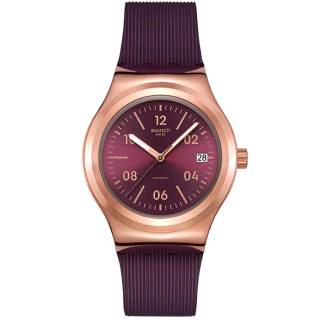 ΡΟΛΟΙ SWATCH YIG401SWATCH Essentials Burgundy Story Automatic Bordeaux Silicone Strap