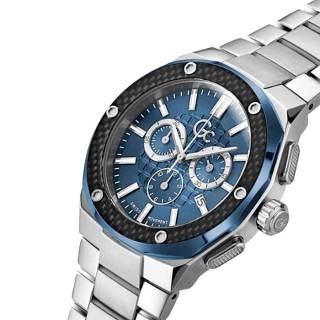 ΡΟΛΟΙ GUESS COLLECTION  Z37001G7MF GUESS Collection Fiber Chronograph Silver Stainless Steel Bracelet