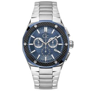 ΡΟΛΟΙ GUESS COLLECTION  Z37001G7MF GUESS Collection Fiber Chronograph Silver Stainless Steel Bracelet